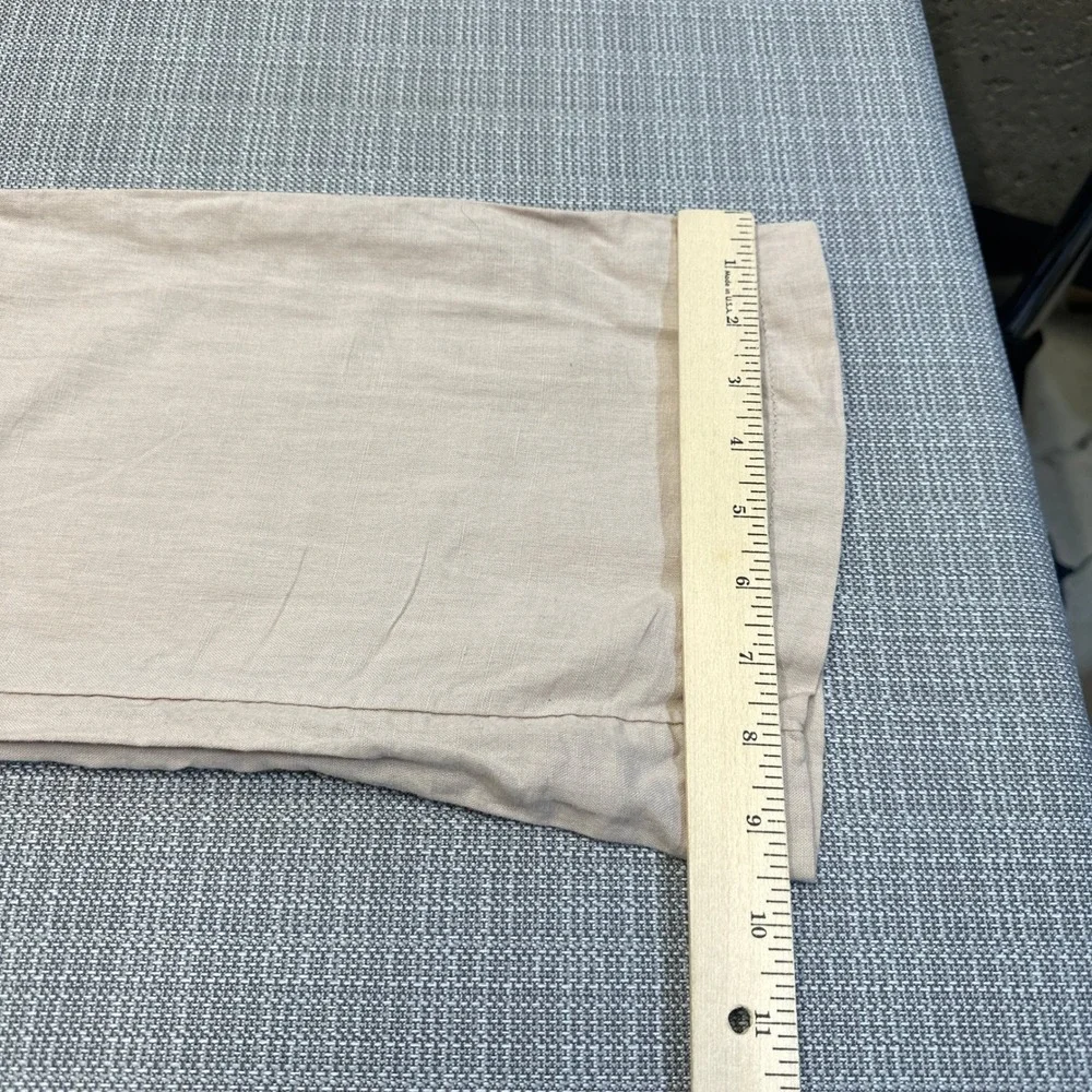 Coastal Linen Blend Pants Womens 8 Beige‎ Drawstring Euro Resort Vacation Travel